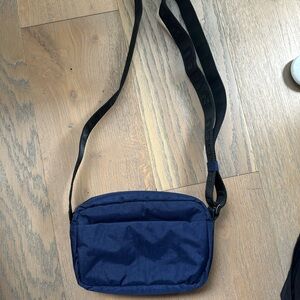 Baggu Blue Nylon Camera Crossbody Bag With Logo Strap Minimalist
